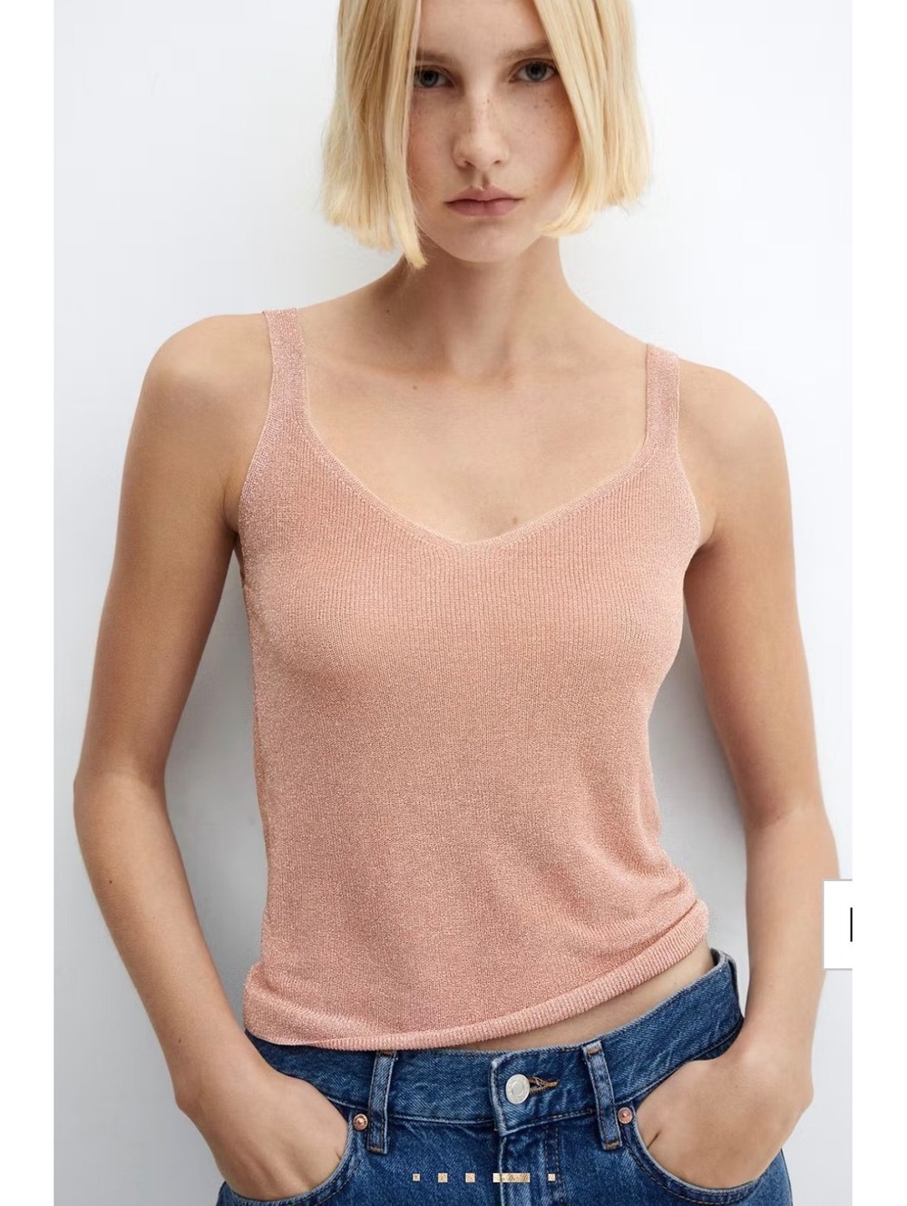 Mango Blush Lurex Knit Tank Top